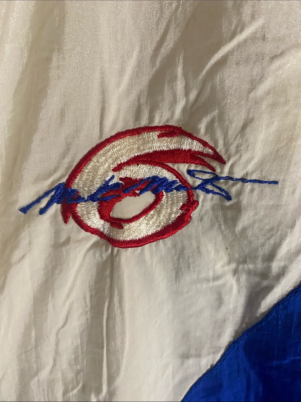 Vintage 90s Mark Martin Valvoline White & Blue Racing Windbreaker Jacket large - Picture 3 of 8